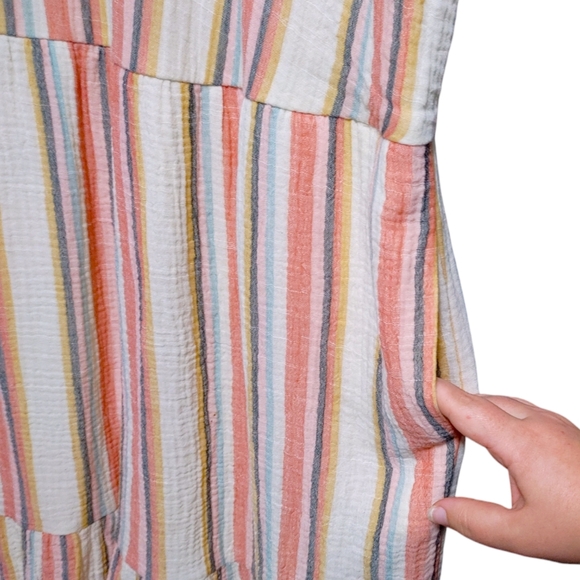 Lane Bryant Colorful Striped Lace-Up Neck Swing Dress Women's Plus Size 16 - Picture 6 of 10